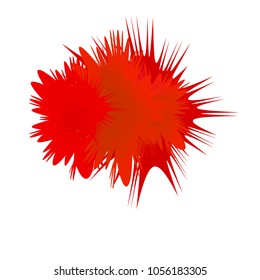 Stain and splashing red liquid.  