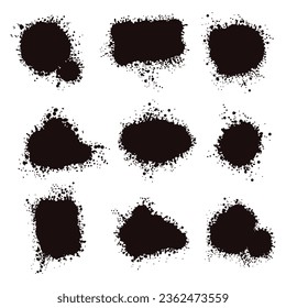 stain sticks. Paint ink splashes with drips, splashes and drips, silhouette blob spray collection