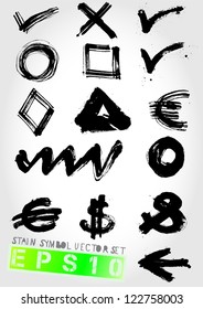 stain symbols vector set