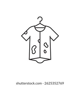 Stained Artist Smock on Hook Representing Creative Work and Artistic Expression