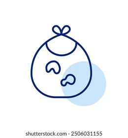 Stained baby bib. Feeding infants. Pixel perfect, editable stroke icon