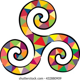 Stained celtic knot, isolated on white, vector illustration