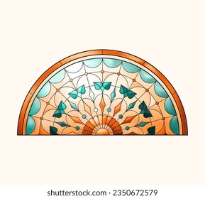 Stained Church glass semicircle worksheet.