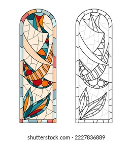 Stained Church glass worksheet. Color and bw rectangles.