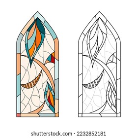 Stained Church glass worksheet for drawing.