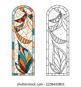 Stained Church glass worksheet for drawing.