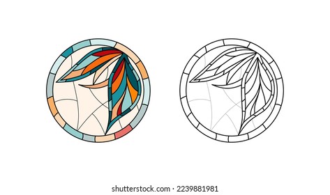 Stained Church glass worksheet for drawing.