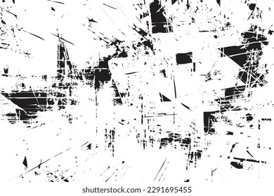 Stained and cracked glass surface texture vector. Broken glass grunge effect design on a white background. Rusty surface and grimy wall texture vector. Broken grunge and cracked glass texture.