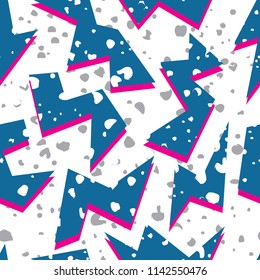 STAINED GEOMETRIC SEAMLESS VECTOR PATTERN. POLYGON SHAPE MEMPHIS ART