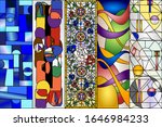 Stained Glass Abstract Vintage and Modern Designs Vector Kit
