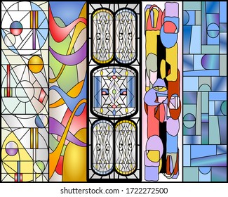 Stained Glass Abstract Vintage and Modern Designs Collection
