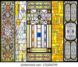 Stained Glass Art Deco & Floral Designs Collection