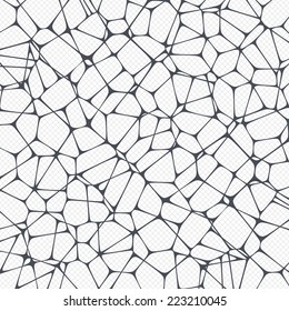 Stained glass background. Abstract mosaic tiles wallpaper. Grid lines texture. Cells repeating pattern. White background. Vector