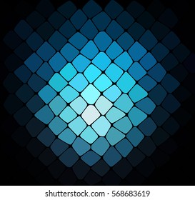 Stained glass blue abstract vector background
