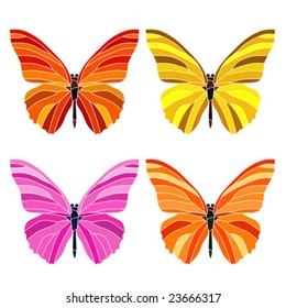 Stained glass with butterflys