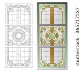 Stained glass ceiling lamp in the Baroque style