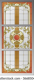 Stained glass ceiling lamp in the Baroque style