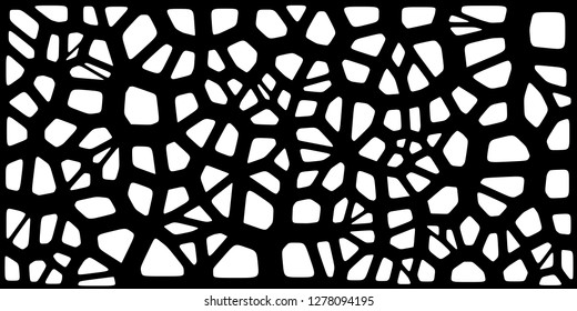 Stained glass colorful voronoi with fillet, vector abstract. Irregular cells background pattern. 2D Geometric shapes grid. Aspect Ratio 2:1