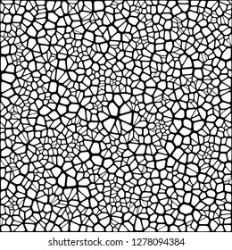 Stained glass colorful voronoi with fillet, vector abstract. Irregular cells background pattern. 2D Geometric shapes grid. Aspect Ratio 2:1