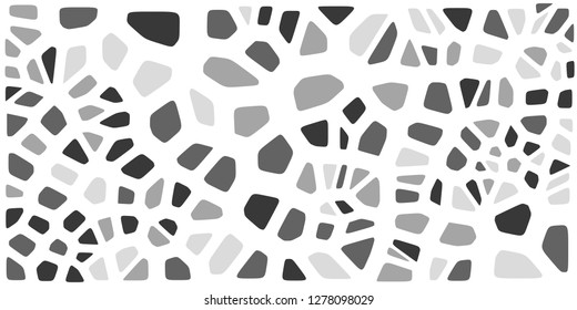 Stained glass colorful voronoi with fillet, vector abstract. Irregular cells background pattern. 2D Geometric shapes grid. Aspect Ratio 2:1