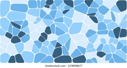 Stained glass colorful voronoi with fillet, vector abstract. Irregular cells background pattern. 2D Geometric shapes grid. Aspect Ratio 2:1