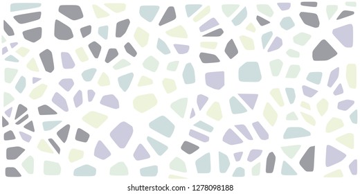 Stained glass colorful voronoi with fillet, vector abstract. Irregular cells background pattern. 2D Geometric shapes grid. Aspect Ratio 2:1