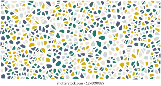 Stained glass colorful voronoi with fillet, vector abstract. Irregular cells background pattern. 2D Geometric shapes grid. Aspect Ratio 2:1
