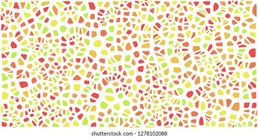 Stained glass colorful voronoi with fillet, vector abstract. Irregular cells background pattern. 2D Geometric shapes grid. Aspect Ratio 2:1
