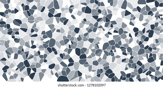 Stained glass colorful voronoi with fillet, vector abstract. Irregular cells background pattern. 2D Geometric shapes grid. Aspect Ratio 2:1