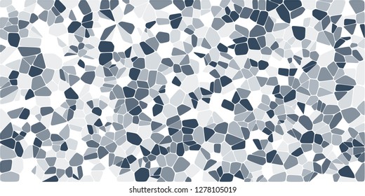 Stained glass colorful voronoi with fillet, vector abstract. Irregular cells background pattern. 2D Geometric shapes grid. Aspect Ratio 2:1