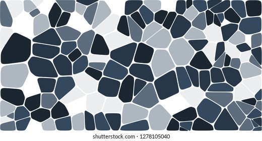 Stained glass colorful voronoi with fillet, vector abstract. Irregular cells background pattern. 2D Geometric shapes grid. Aspect Ratio 2:1