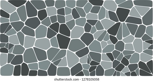 Stained glass colorful voronoi with fillet, vector abstract. Irregular cells background pattern. 2D Geometric shapes grid. Aspect Ratio 2:1