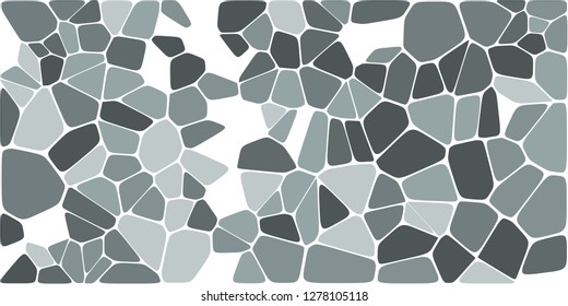 Stained glass colorful voronoi with fillet, vector abstract. Irregular cells background pattern. 2D Geometric shapes grid. Aspect Ratio 2:1