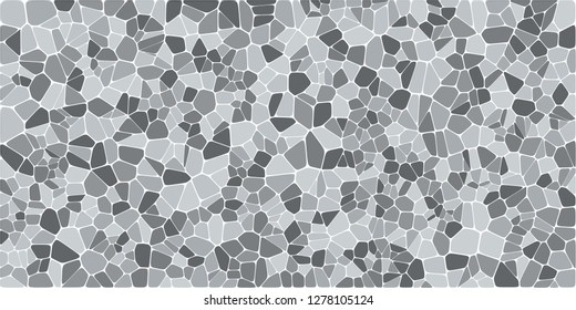 Stained glass colorful voronoi with fillet, vector abstract. Irregular cells background pattern. 2D Geometric shapes grid. Aspect Ratio 2:1