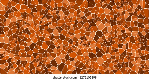 Stained glass colorful voronoi with fillet, vector abstract. Irregular cells background pattern. 2D Geometric shapes grid. Aspect Ratio 2:1