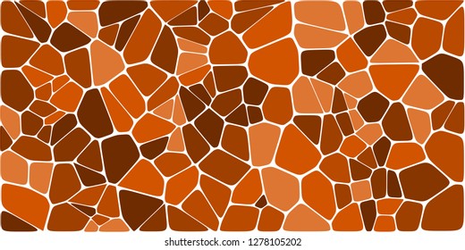 Stained glass colorful voronoi with fillet, vector abstract. Irregular cells background pattern. 2D Geometric shapes grid. Aspect Ratio 2:1