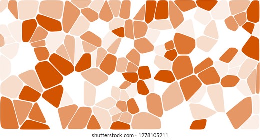 Stained glass colorful voronoi with fillet, vector abstract. Irregular cells background pattern. 2D Geometric shapes grid. Aspect Ratio 2:1