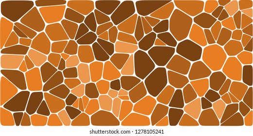 Stained glass colorful voronoi with fillet, vector abstract. Irregular cells background pattern. 2D Geometric shapes grid. Aspect Ratio 2:1