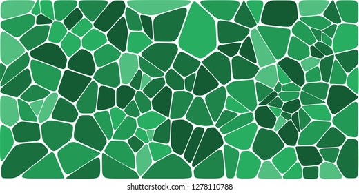 Stained glass colorful voronoi with fillet, vector abstract. Irregular cells background pattern. 2D Geometric shapes grid. Aspect Ratio 2:1