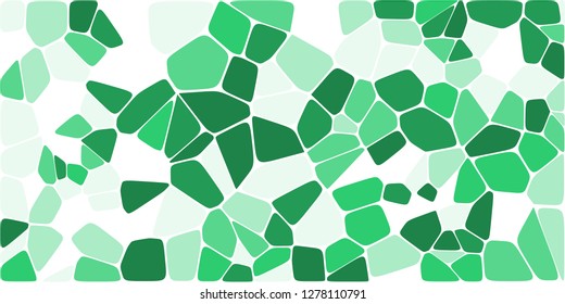 Stained glass colorful voronoi with fillet, vector abstract. Irregular cells background pattern. 2D Geometric shapes grid. Aspect Ratio 2:1