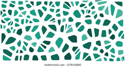 Stained glass colorful voronoi with fillet, vector abstract. Irregular cells background pattern. 2D Geometric shapes grid. Aspect Ratio 2:1