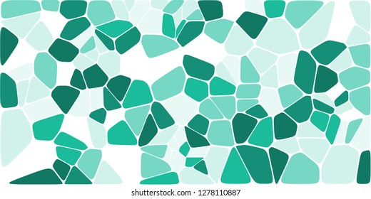 Stained glass colorful voronoi with fillet, vector abstract. Irregular cells background pattern. 2D Geometric shapes grid. Aspect Ratio 2:1