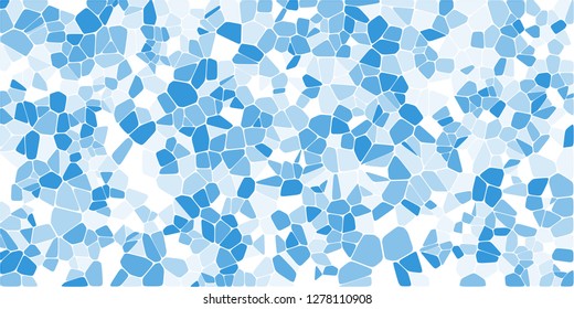 Stained glass colorful voronoi with fillet, vector abstract. Irregular cells background pattern. 2D Geometric shapes grid. Aspect Ratio 2:1