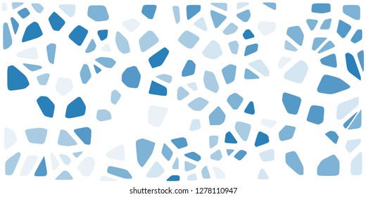 Stained glass colorful voronoi with fillet, vector abstract. Irregular cells background pattern. 2D Geometric shapes grid. Aspect Ratio 2:1