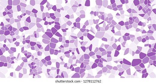 Stained glass colorful voronoi with fillet, vector abstract. Irregular cells background pattern. 2D Geometric shapes grid. Aspect Ratio 2:1
