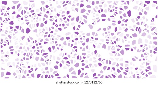 Stained glass colorful voronoi with fillet, vector abstract. Irregular cells background pattern. 2D Geometric shapes grid. Aspect Ratio 2:1