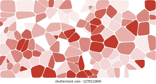 Stained glass colorful voronoi with fillet, vector abstract. Irregular cells background pattern. 2D Geometric shapes grid. Aspect Ratio 2:1