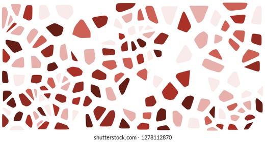 Stained glass colorful voronoi with fillet, vector abstract. Irregular cells background pattern. 2D Geometric shapes grid. Aspect Ratio 2:1