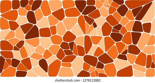 Stained glass colorful voronoi with fillet, vector abstract. Irregular cells background pattern. 2D Geometric shapes grid. Aspect Ratio 2:1