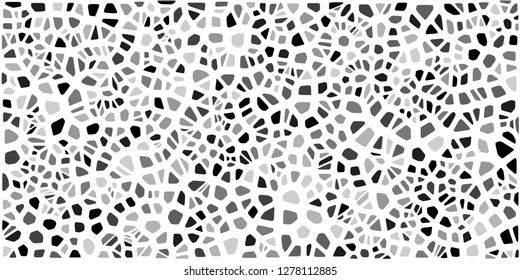 Stained glass colorful voronoi with fillet, vector abstract. Irregular cells background pattern. 2D Geometric shapes grid. Aspect Ratio 2:1